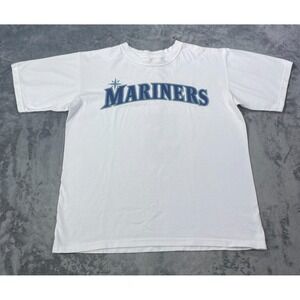 Vintage Seattle Mariners MLB Baseball Team Graphic T Shirt Youth XL White Anvil